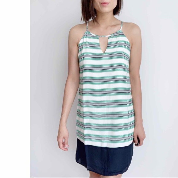 HALTER NECK STRIPED SHIFT DRESS - Picture 6 of 6
